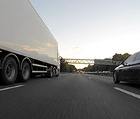 Motorway with HGV and car