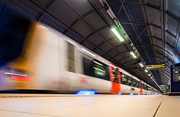 Train at a platform